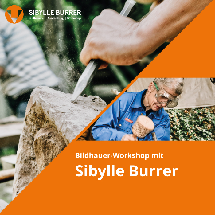 Abbildung: Flyer zum Bildhauer-Workshop mit Sibylle Burrer